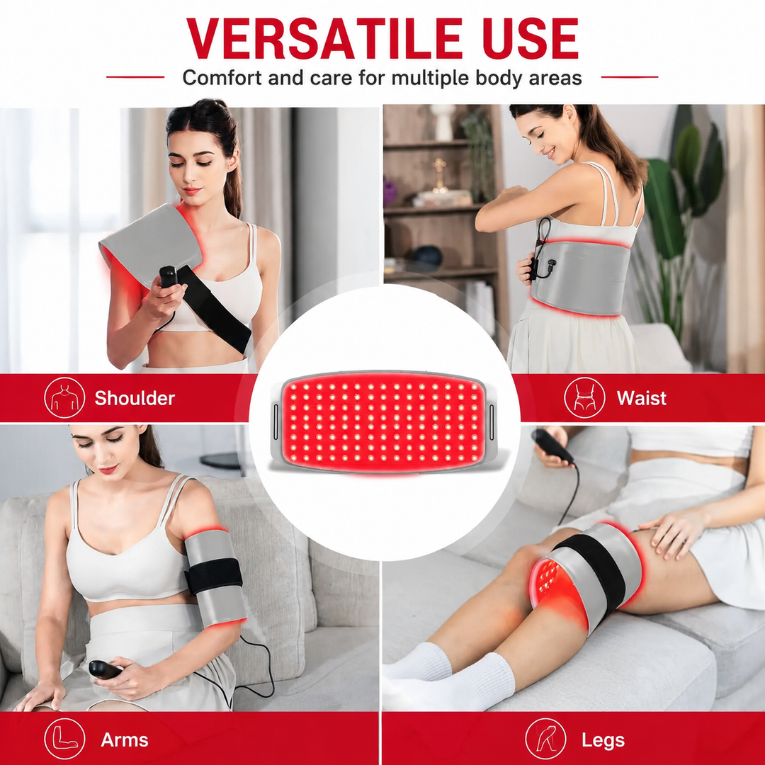 Premium Red Light Therapy Belt 660nm 850nm Infrared Light Therapy Wrap for Pain Relief Muscle Recovery Joint Support Cordless Rechargeable Device