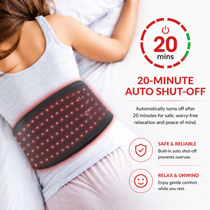 Premium Red Light Therapy Belt 660nm 850nm Near Infrared Waist Wrap for Lower Back Lumbar Pain Relief Muscle Recovery Cordless Wearable Device