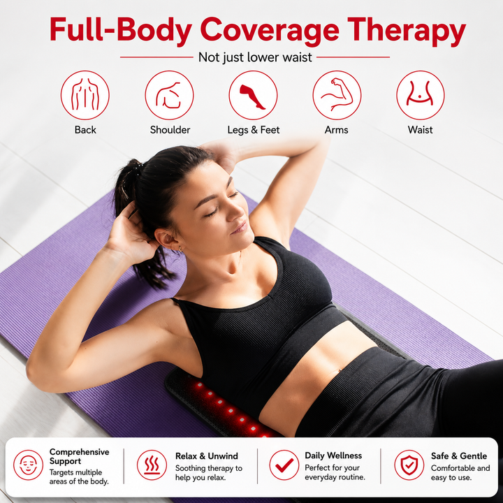 Premium Red Light Therapy Belt Infrared LED Body Wrap 660nm 850nm 360 LED Muscle Recovery Waist Back Pain Relief Slimming Therapy Device Home Use