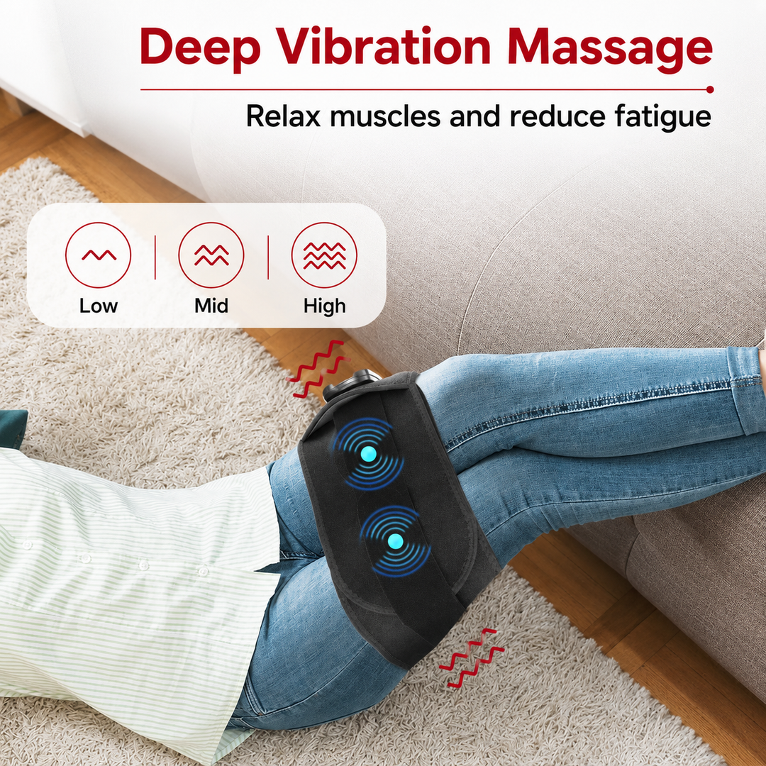 Premium Red Light Therapy Belt with Heat Infrared Waist Wrap 660nm 850nm LED Lumbar Support Vibration Massage Back Pain Relief Adjustable Rechargeable