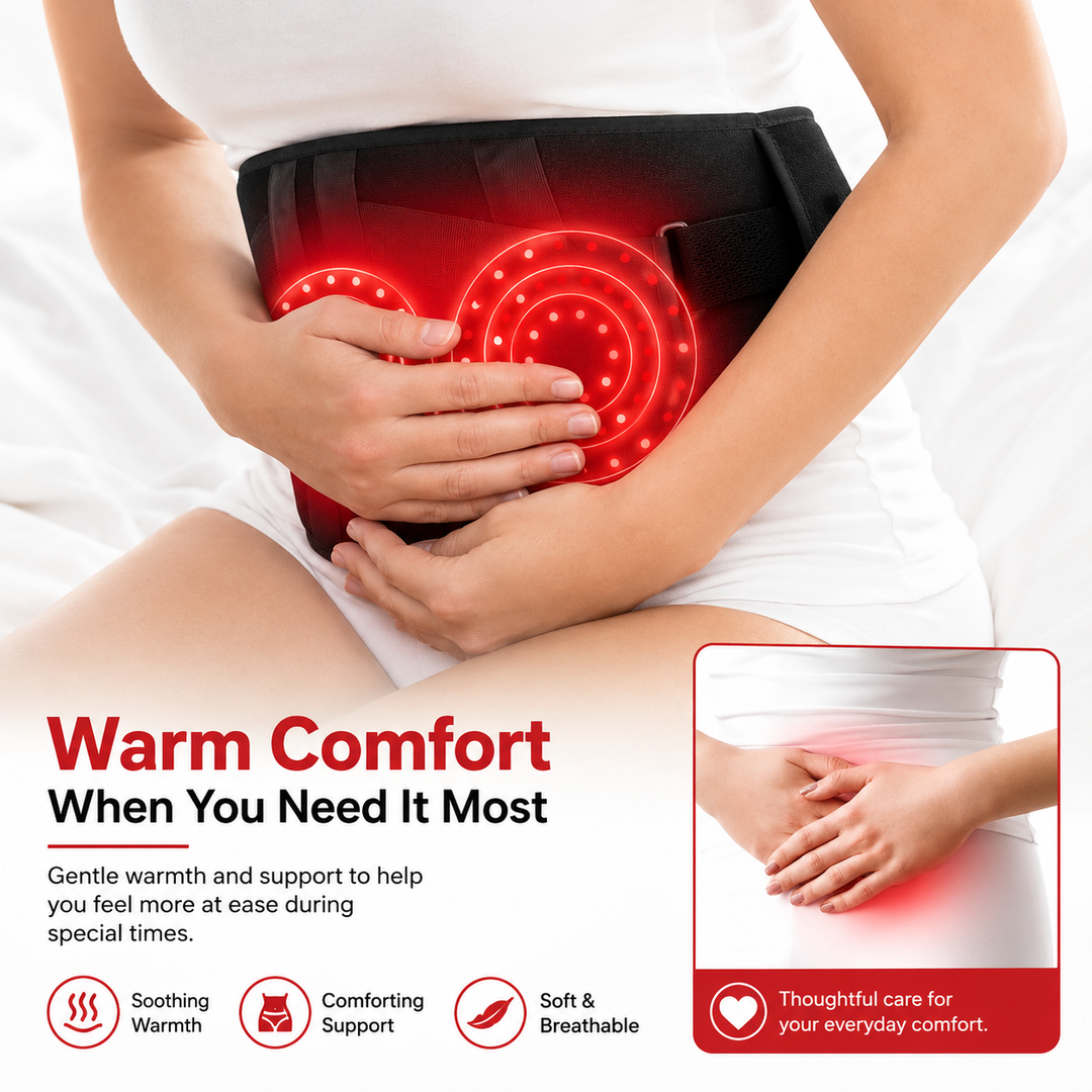 Premium Red Light Therapy Belt with Heat Infrared Waist Wrap 660nm 850nm LED Lumbar Support Vibration Massage Back Pain Relief Adjustable Rechargeable