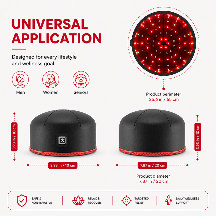 Premium Red Light Therapy Hair Growth Hat 660nm 850nm LED Hair Regrowth Cap 120 LEDs FDA Cleared Cordless Scalp Treatment Device for Thinning Hair Care