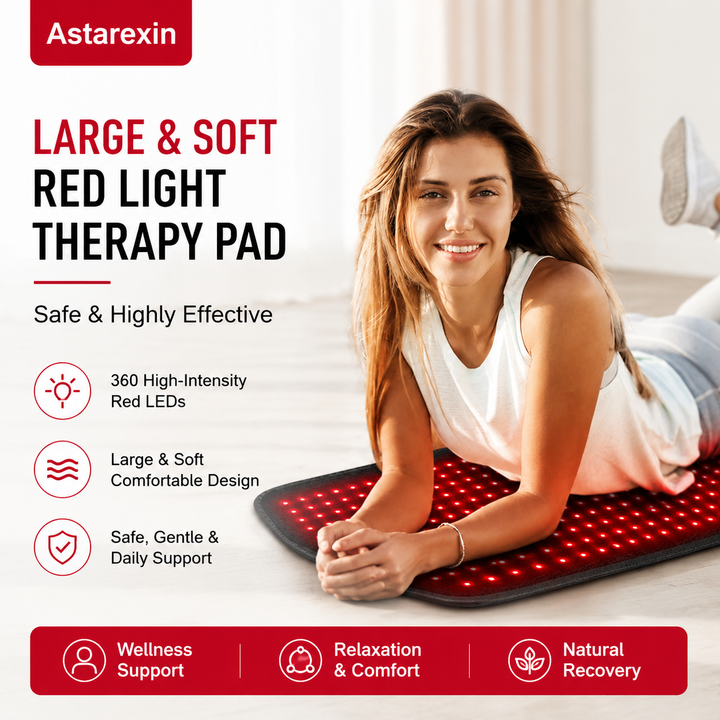 Premium Red Light Therapy Heating Pad 660nm 850nm Infrared LED Mat 360 LED Large Body Therapy Pad Back Waist Shoulder Pain Relief Home Use