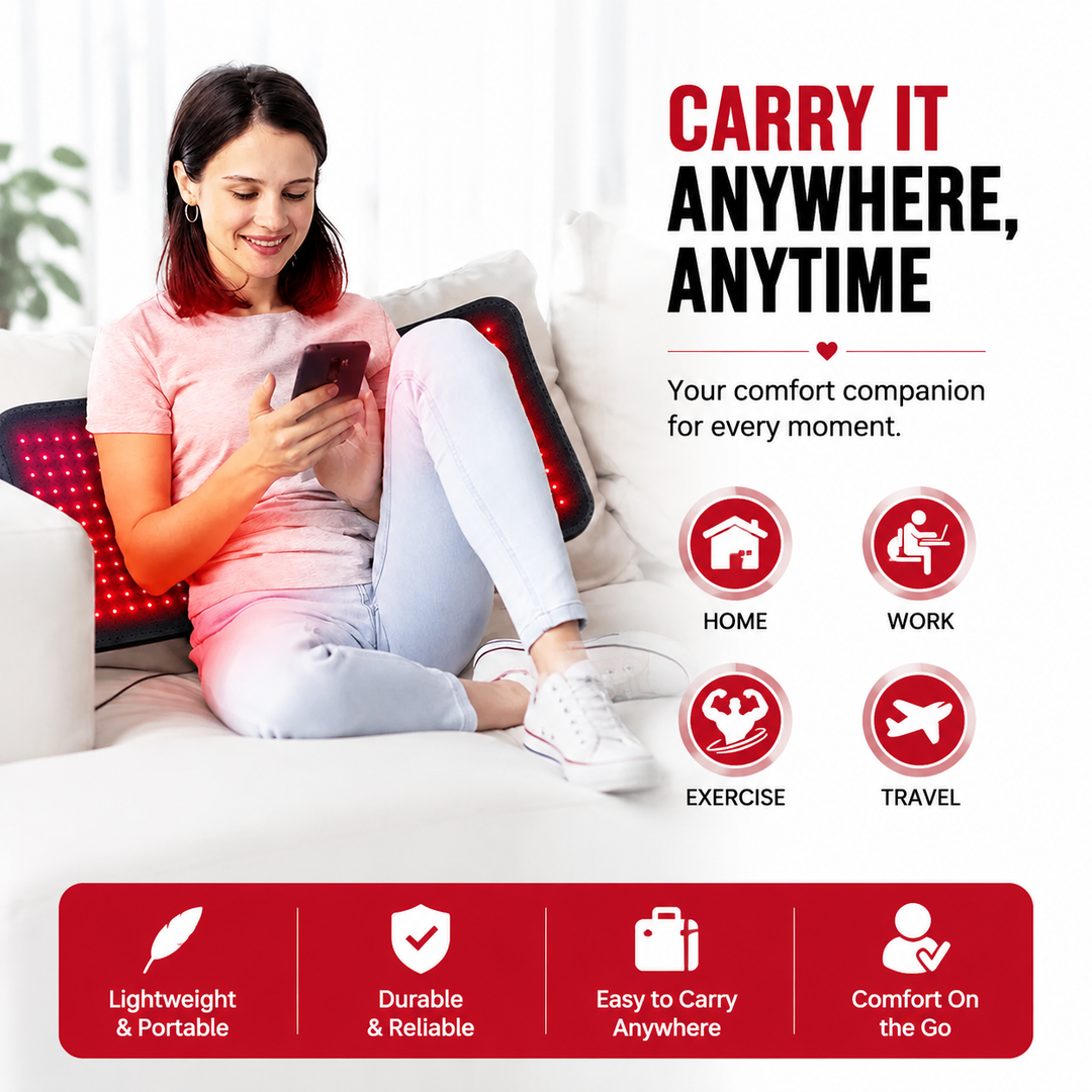 Premium Red Light Therapy Heating Pad 660nm 850nm Infrared LED Mat 360 LED Large Body Therapy Pad Back Waist Shoulder Pain Relief Home Use