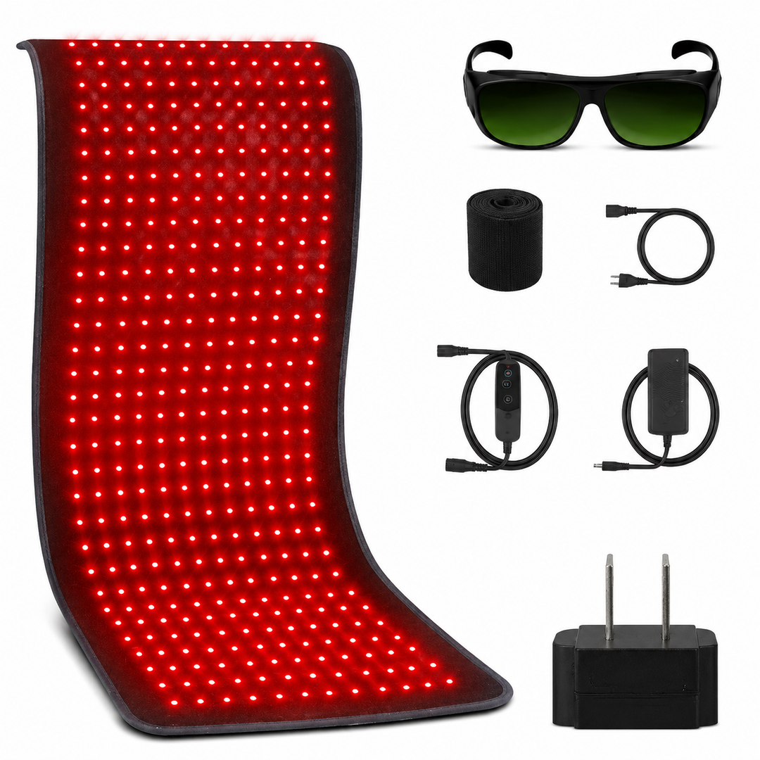 Premium Red Light Therapy Heating Pad 660nm 850nm Infrared LED Mat 360 LED Large Body Therapy Pad Back Waist Shoulder Pain Relief Home Use