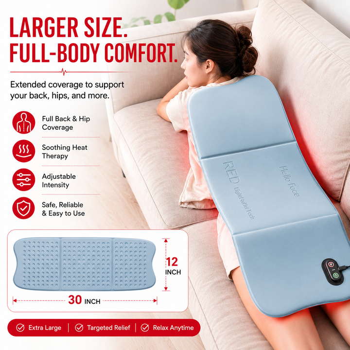 Premium Red Light Therapy Mat 660nm 850nm Infrared LED Therapy Pad 792 LEDs Full Body Coverage Adjustable Modes Timer Heatless Home Wellness Recovery Light Mat