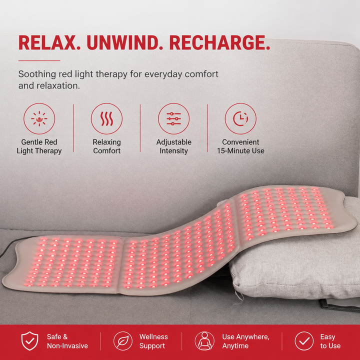 Premium Red Light Therapy Mat 660nm 850nm Infrared LED Therapy Pad 792 LEDs Full Body Coverage Adjustable Modes Timer Heatless Home Wellness Recovery Light Mat