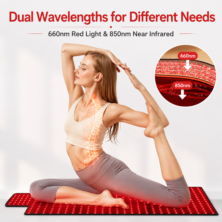 Premium Red Light Therapy Mat 660nm 850nm Infrared Light Therapy Pad Large Body Mat for Pain Relief Muscle Recovery Skin Care Home Wellness Device