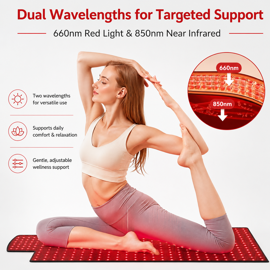 Premium Red Light Therapy Mat 660nm 850nm Infrared Light Therapy Pad Large Body Mat for Pain Relief Muscle Recovery Skin Care Home Wellness Device