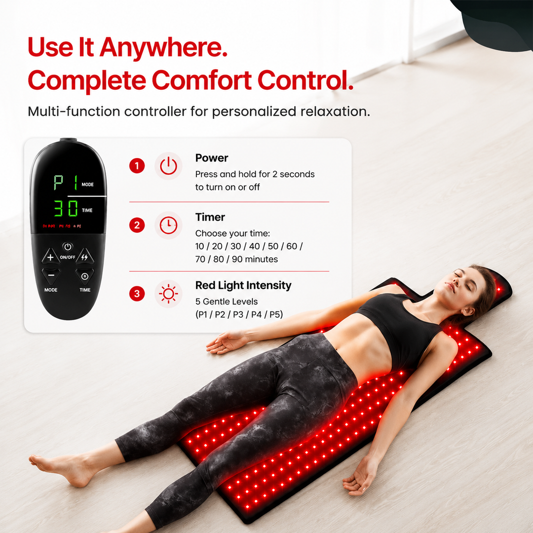 Premium Red Light Therapy Mat 660nm 850nm Infrared Light Therapy Pad Large Body Mat for Pain Relief Muscle Recovery Skin Care Home Wellness Device