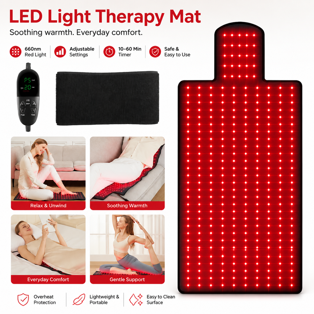 Premium Red Light Therapy Mat 660nm 850nm Infrared Light Therapy Pad Large Body Mat for Pain Relief Muscle Recovery Skin Care Home Wellness Device