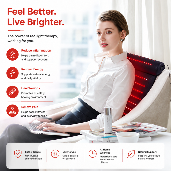 Premium Red Light Therapy Mat Neck Support 660nm 850nm Infrared LED Full Body Pad 675 LEDs Home Spa Relaxation Heat Therapy Adjustable Timer