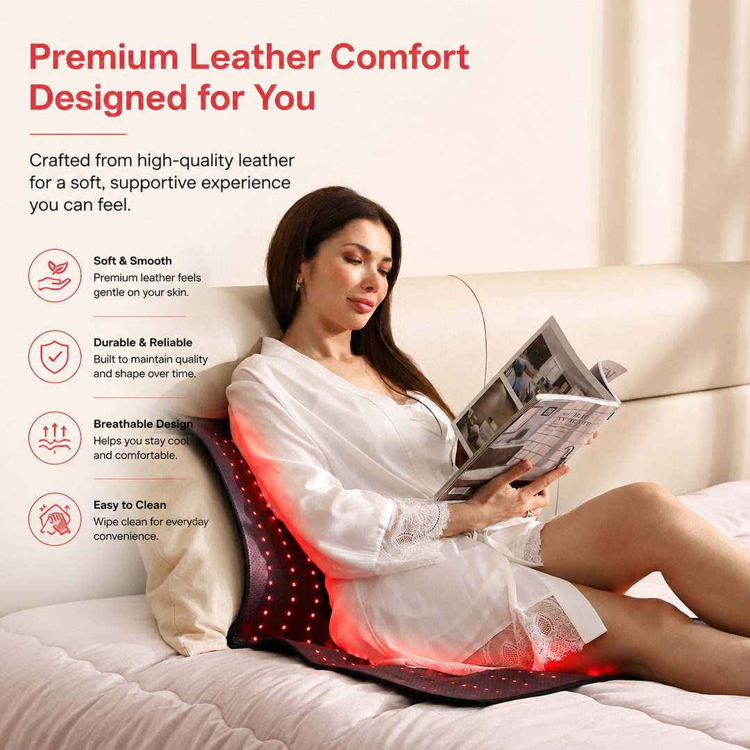 Premium Red Light Therapy Mat with Neck Support 660nm 850nm Infrared Heat Pad for Neck Back Body Pain Relief Muscle Recovery Home Wellness Device