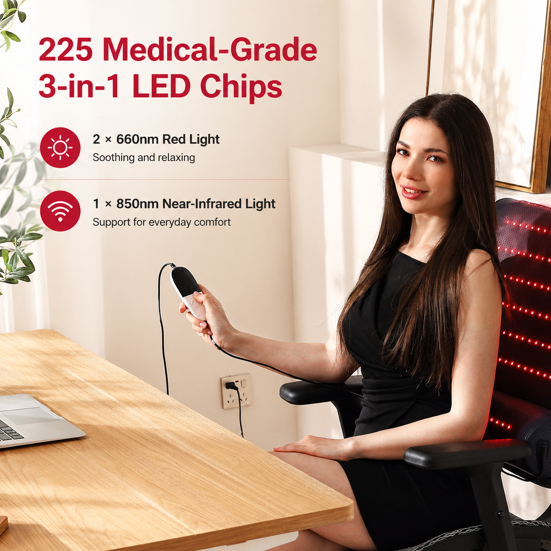 Premium Red Light Therapy Mat with Neck Support 660nm 850nm Infrared Heat Pad for Neck Back Body Pain Relief Muscle Recovery Home Wellness Device