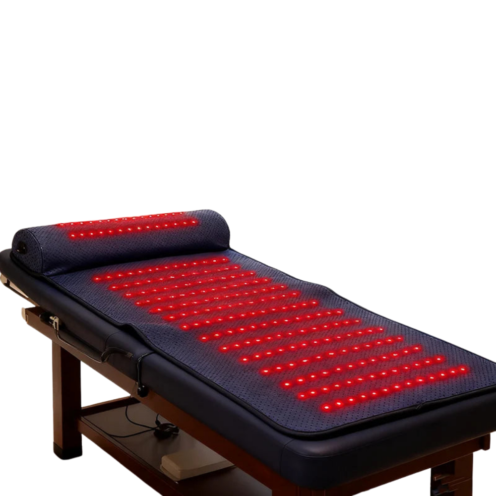 Premium Red Light Therapy Mat with Neck Support 660nm 850nm Infrared Heat Pad for Neck Back Body Pain Relief Muscle Recovery Home Wellness Device