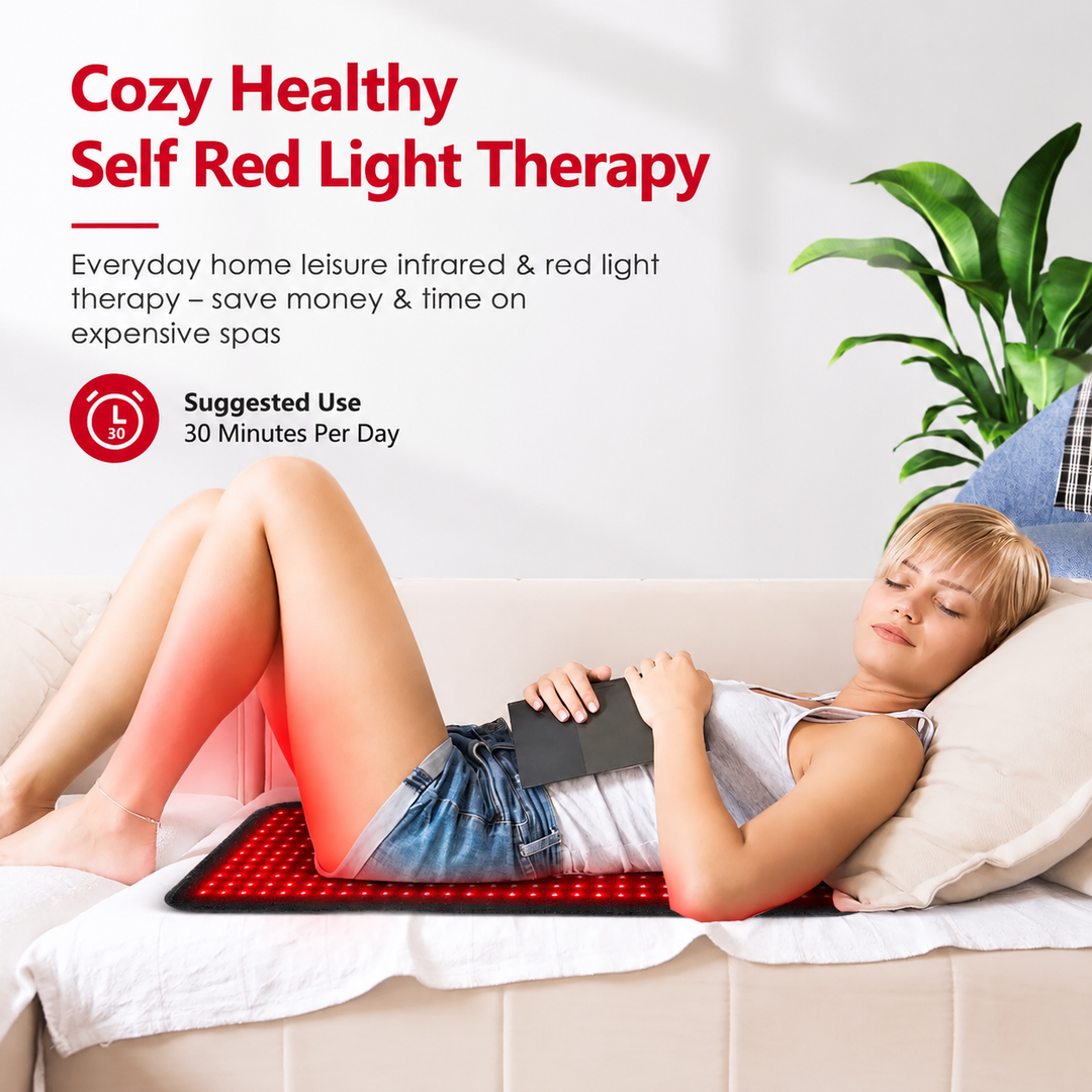 Premium Red Light Therapy Pad 660nm 850nm Infrared LED Lumbar Belt for Back Waist Knee Support Large Coverage Electric Light Therapy Device Adjustable