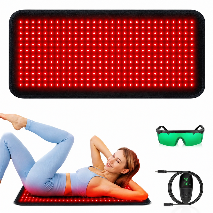 Premium Red Light Therapy Pad 660nm 850nm Infrared LED Lumbar Belt for Back Waist Knee Support Large Coverage Electric Light Therapy Device Adjustable