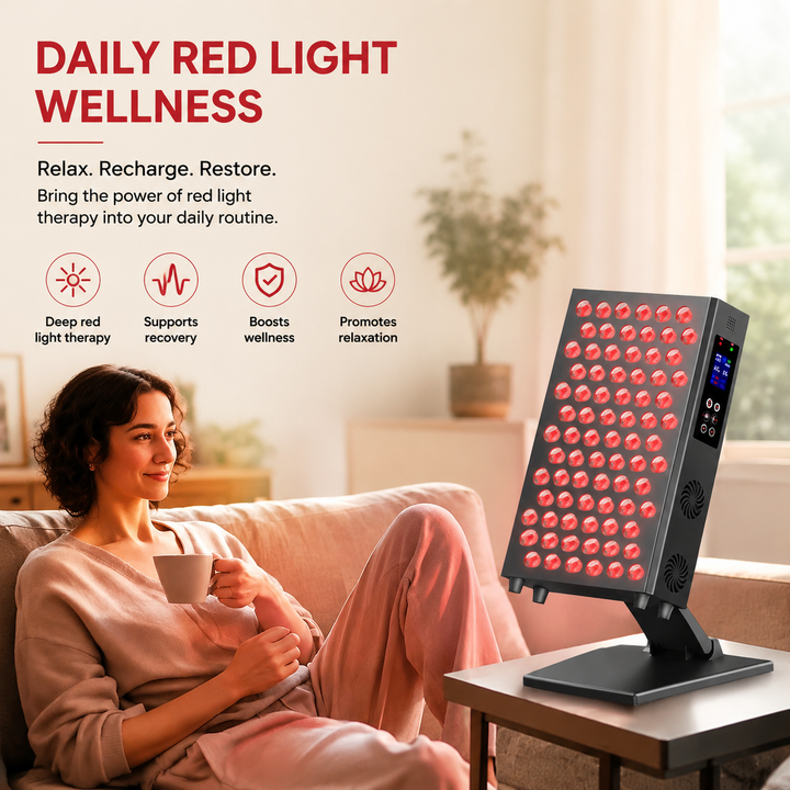 Premium Red Light Therapy Panel 660nm 850nm Infrared LED Beauty Lamp Face Body Therapy Device Adjustable Dimming Pulse Mode Timer Home Use