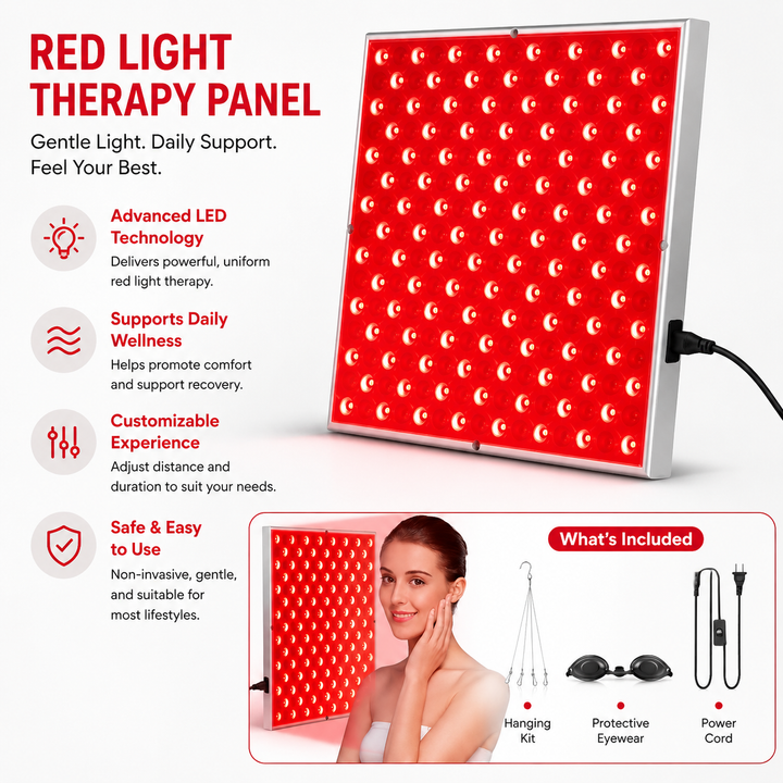 Premium Red Light Therapy Panel 660nm 850nm Near Infrared LED Lamp for Face Body Skin Care Muscle Recovery Pain Relief Home Wellness Device