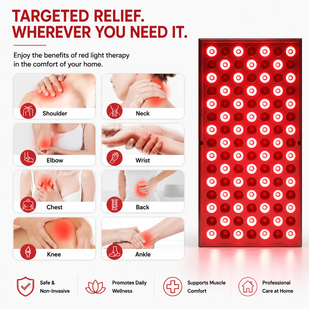 Premium Red Light Therapy Panel 660nm 850nm Near Infrared LED Lamp for Face Body Skin Care Muscle Recovery Pain Relief Home Wellness Device
