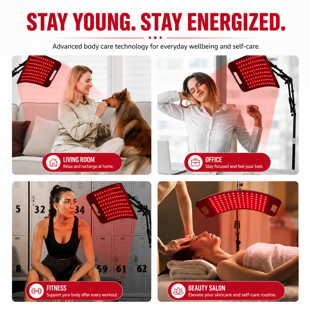 Premium Red Light Therapy Panel 660nm 850nm Near Infrared LED Lamp with Adjustable Stand Timer for Face and Body Home Wellness Light Therapy Device
