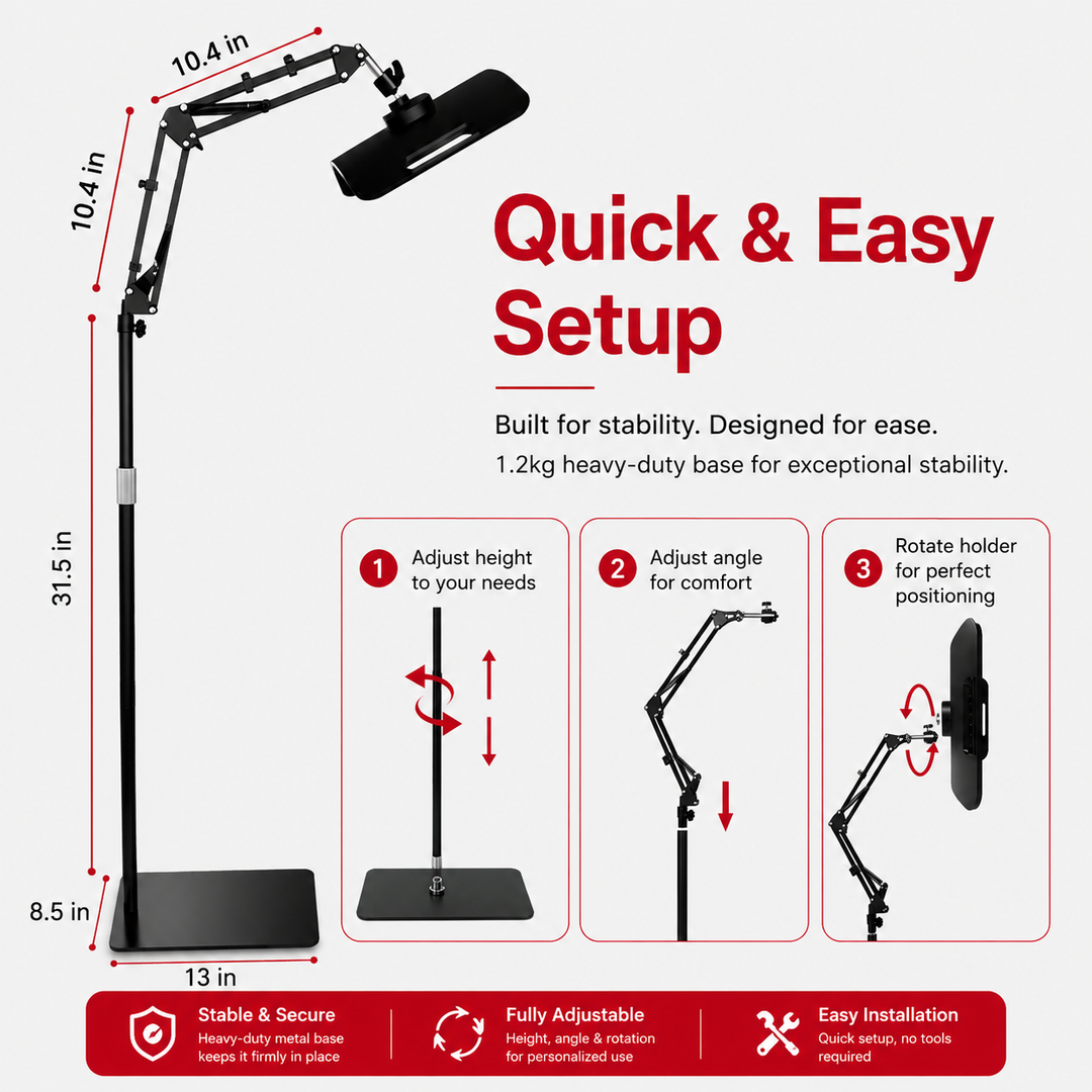 Premium Red Light Therapy Panel 660nm 850nm Near Infrared LED Lamp with Adjustable Stand Timer for Face and Body Home Wellness Light Therapy Device