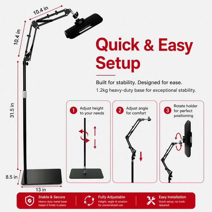 Premium Red Light Therapy Panel 660nm 850nm Near Infrared LED Lamp with Adjustable Stand Timer for Face and Body Home Wellness Light Therapy Device