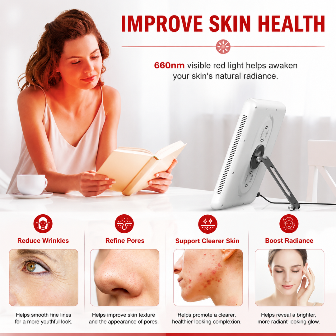 Premium Red Light Therapy Panel 660nm 850nm Near Infrared Light Therapy Lamp for Face Body Skin Care Wellness Pain Relief Home LED Therapy Device