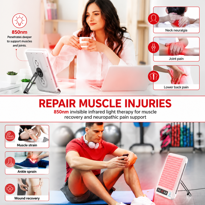 Premium Red Light Therapy Panel 660nm 850nm Near Infrared Light Therapy Lamp for Face Body Skin Care Wellness Pain Relief Home LED Therapy Device
