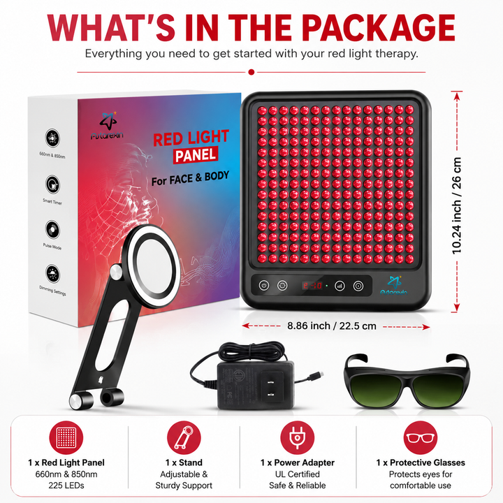Premium Red Light Therapy Panel 660nm 850nm Near Infrared Light Therapy Lamp for Face Body Skin Care Wellness Pain Relief Home LED Therapy Device