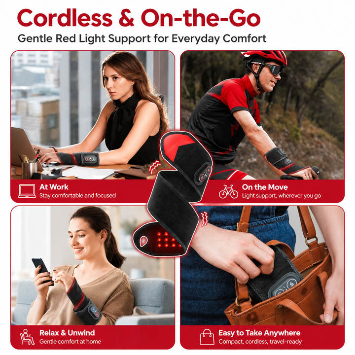 Premium Red Light Therapy Wrap Infrared Heating Pad with Vibration 3 Heat Levels USB-C Rechargeable Adjustable Fit Pain Relief Muscle Recovery