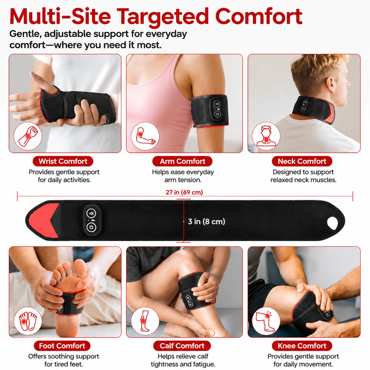 Premium Red Light Therapy Wrap Infrared Heating Pad with Vibration 3 Heat Levels USB-C Rechargeable Adjustable Fit Pain Relief Muscle Recovery