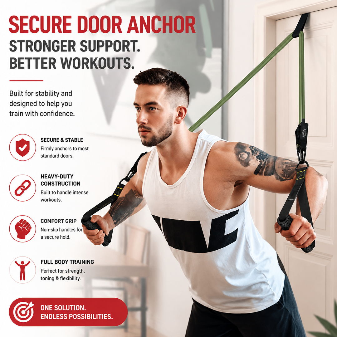 Premium Resistance Band Set 5 Tube Bands 10 to 60lbs Adjustable Fitness Bands with Handles Ankle Straps Door Anchor for Home Gym Full Body Workout