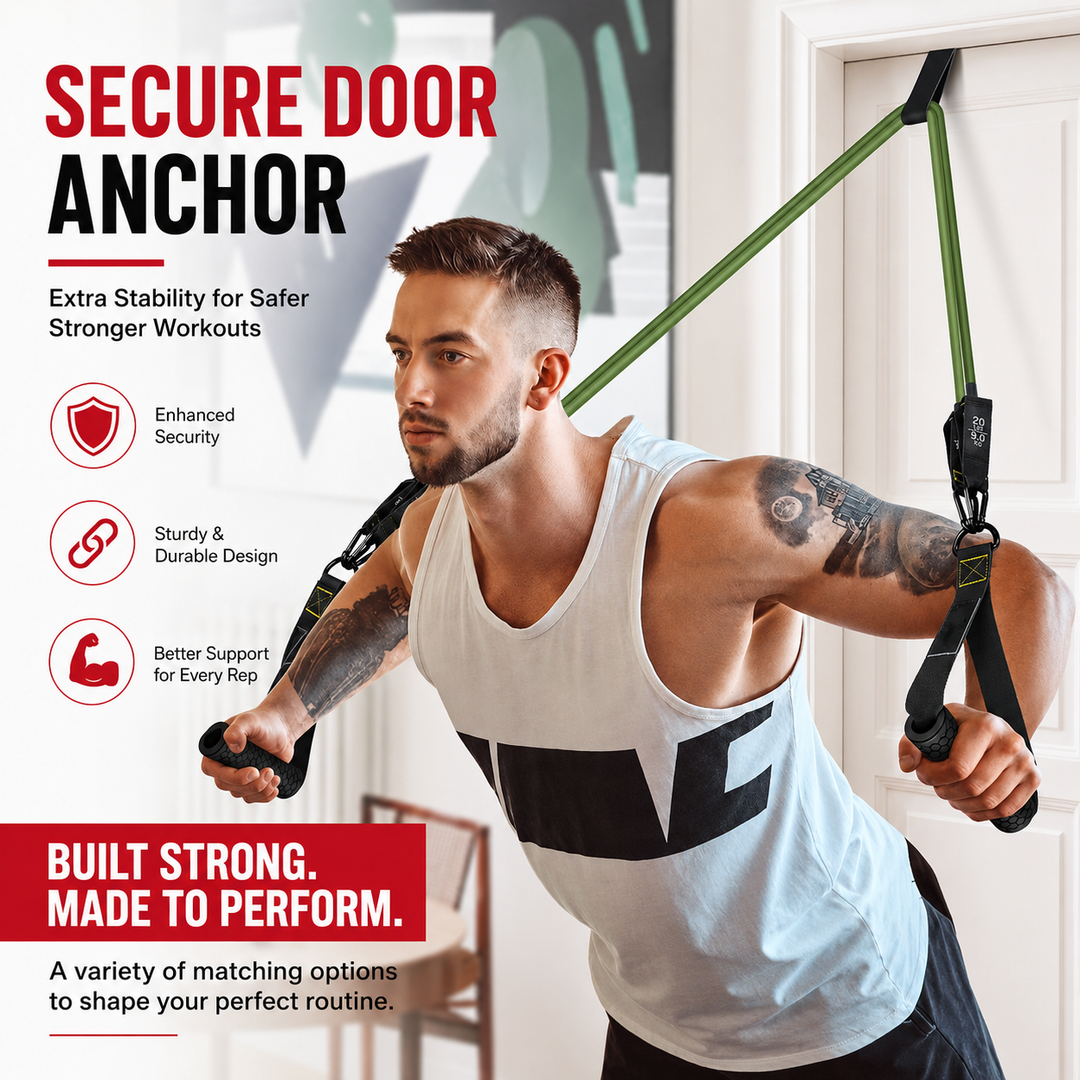 Premium Resistance Band Set 5 Tube Fitness Bands Up to 150 lbs Full Body Workout Handles Ankle Straps Door Anchor Strength Training Home Gym Exercise Kit