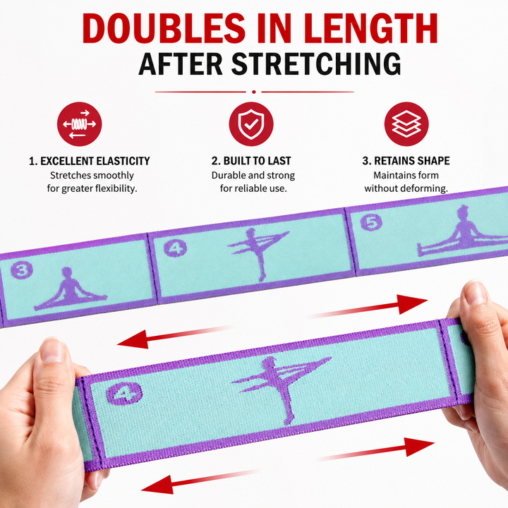 Premium Resistance Band Yoga Pilates Strap Adjustable Elastic Training Band 8/9 Grid Stretching Fitness Band Portable Home Gym Workout Daily Use