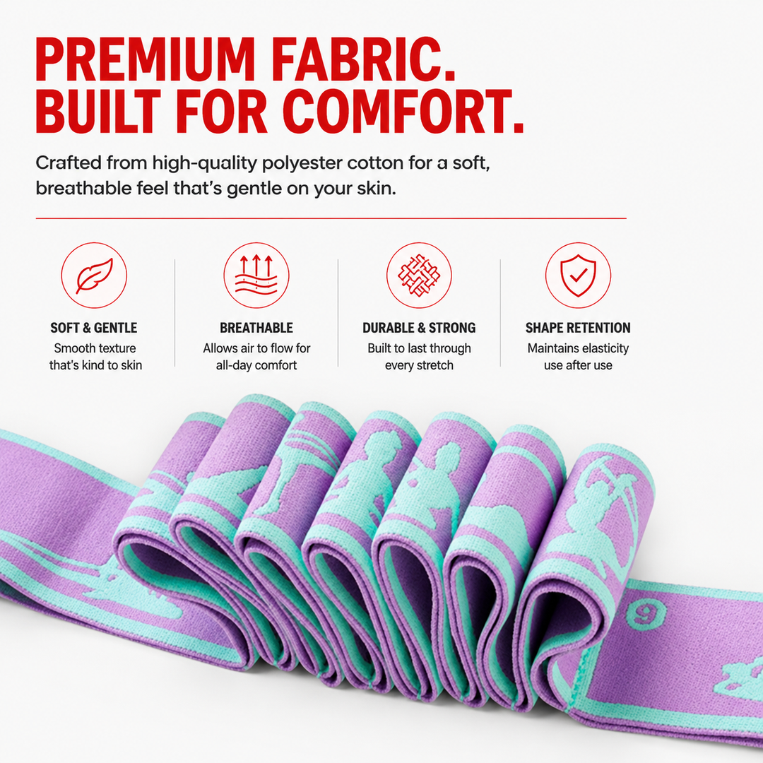 Premium Resistance Band Yoga Pilates Strap Adjustable Elastic Training Band 8/9 Grid Stretching Fitness Band Portable Home Gym Workout Daily Use