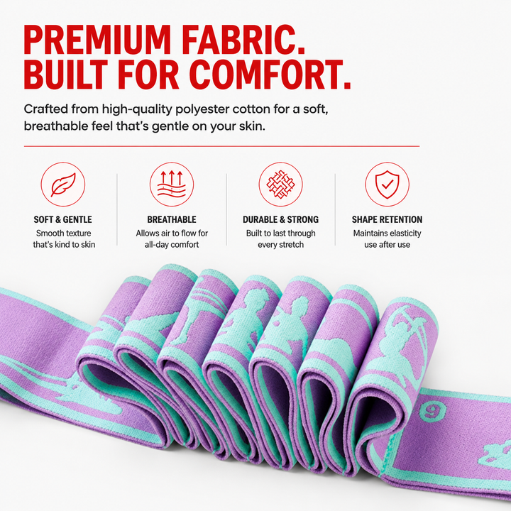 Premium Resistance Band Yoga Pilates Strap Adjustable Elastic Training Band 8/9 Grid Stretching Fitness Band Portable Home Gym Workout Daily Use