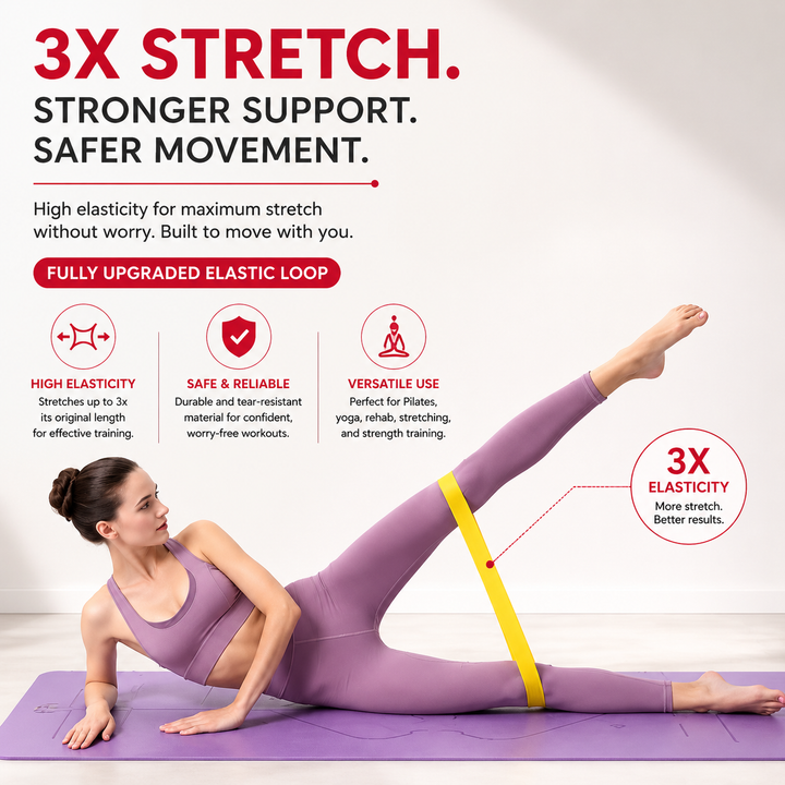 Premium Resistance Bands Set 5 Levels Yoga Fitness Bands Natural Latex Elastic Training Bands Full Body Workout Pilates Strength Training Home Gym Travel Use
