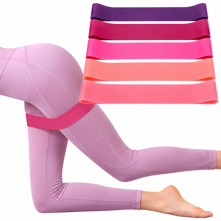 Premium Resistance Bands Set 5 Levels Yoga Fitness Bands Natural Latex Elastic Training Bands Full Body Workout Pilates Strength Training Home Gym Travel Use