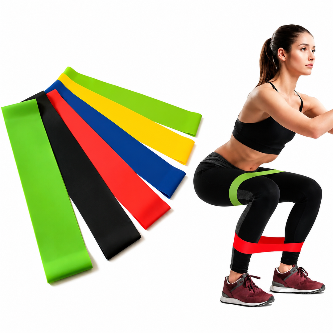 Premium Resistance Bands Set 5 Levels Yoga Fitness Bands Natural Latex Elastic Training Bands Full Body Workout Pilates Strength Training Home Gym Travel Use