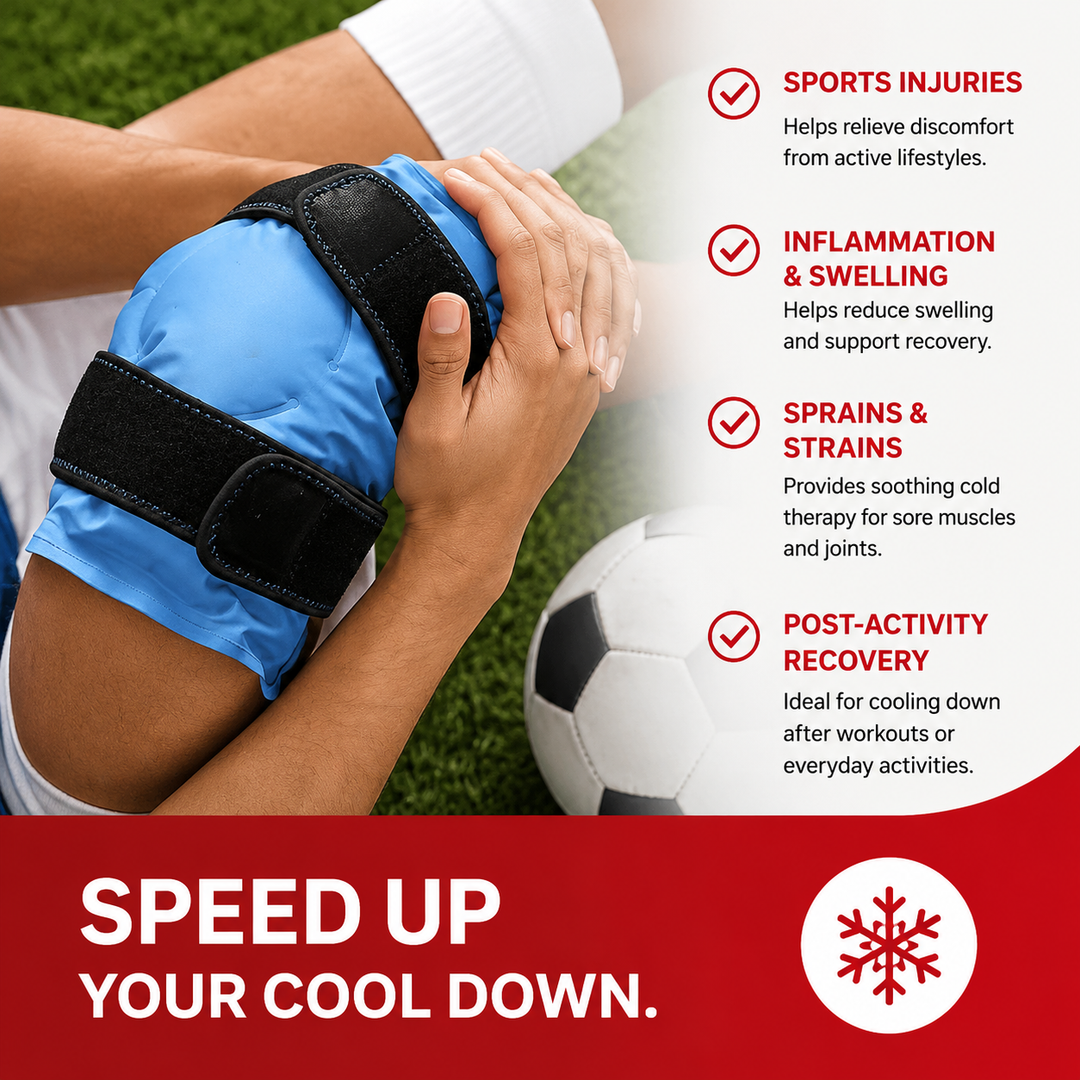 Premium Reusable Knee Ice Pack Wrap Hot Cold Therapy Gel Knee Support for Sprains Injuries Full Coverage Adjustable Straps Recovery Tool Use