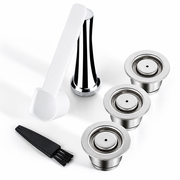 Premium Reusable Stainless Steel Coffee Pods for Nespresso OriginalLine Refillable Espresso Capsules Eco Friendly Dishwasher Safe Crema Coffee Filters