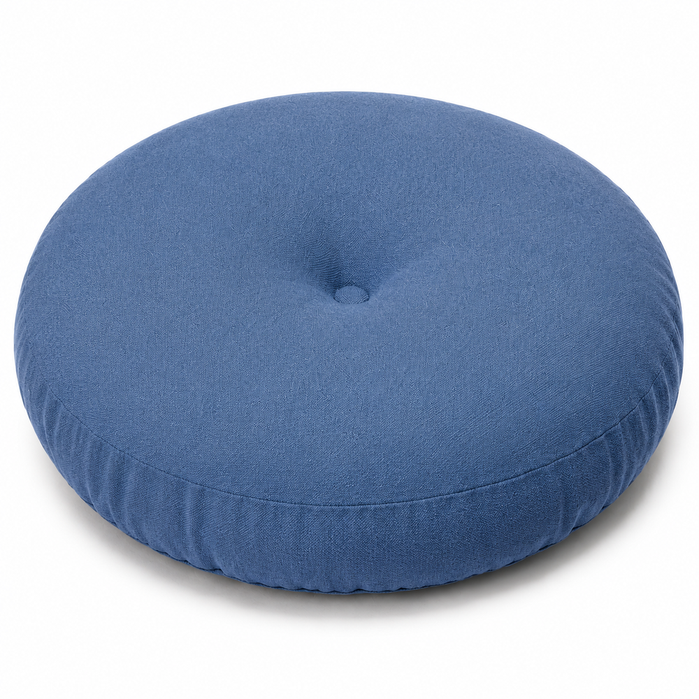 Premium Round Floor Seat Cushion Soft Tatami Meditation Yoga Pad Breathable Cotton Linen Comfortable Sitting Long Hours Living Room Office Travel Use