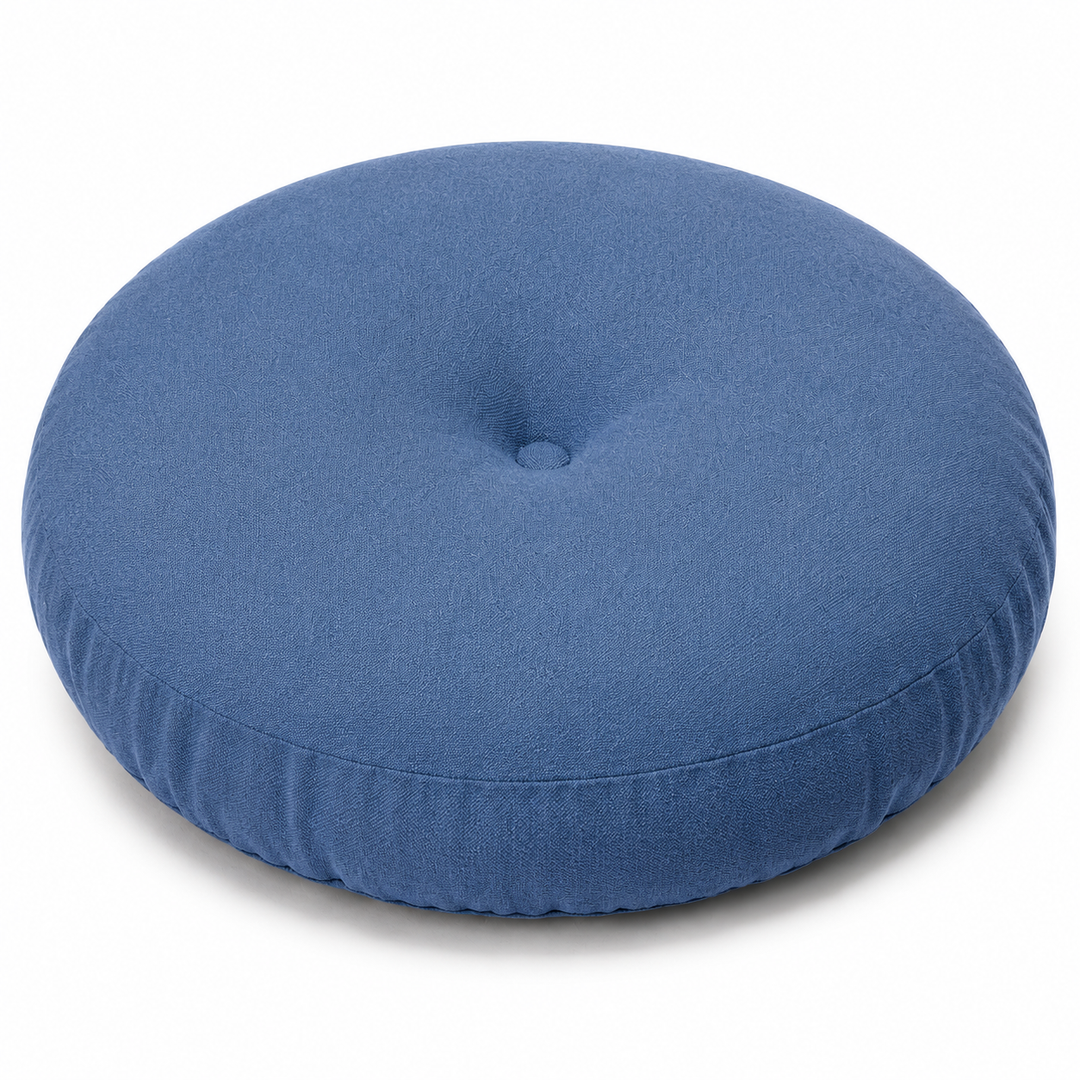 Premium Round Floor Seat Cushion Soft Tatami Meditation Yoga Pad Breathable Cotton Linen Comfortable Sitting Long Hours Living Room Office Travel Use
