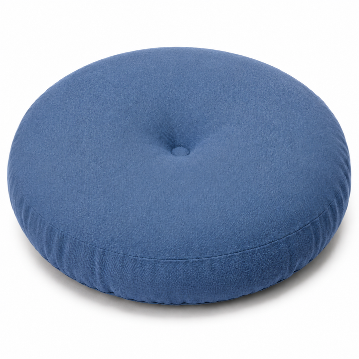 Premium Round Floor Seat Cushion Soft Tatami Meditation Yoga Pad Breathable Cotton Linen Comfortable Sitting Long Hours Living Room Office Travel Use