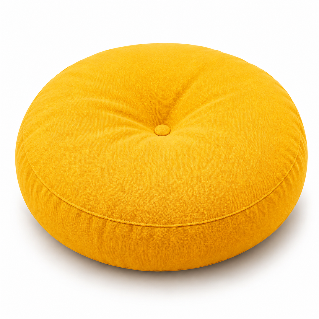 Premium Round Floor Seat Cushion Soft Tatami Meditation Yoga Pad Breathable Cotton Linen Comfortable Sitting Long Hours Living Room Office Travel Use