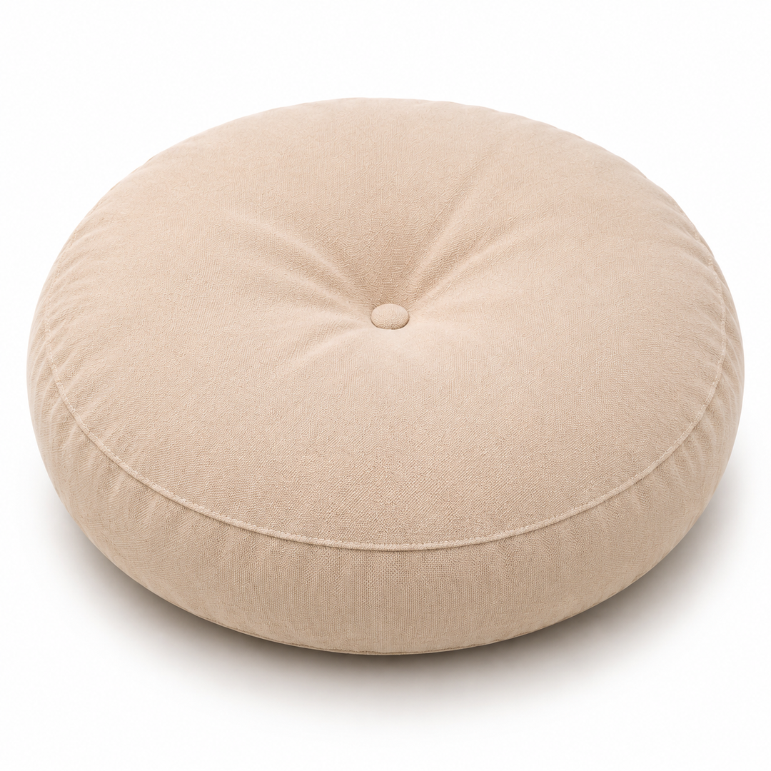 Premium Round Floor Seat Cushion Soft Tatami Meditation Yoga Pad Breathable Cotton Linen Comfortable Sitting Long Hours Living Room Office Travel Use