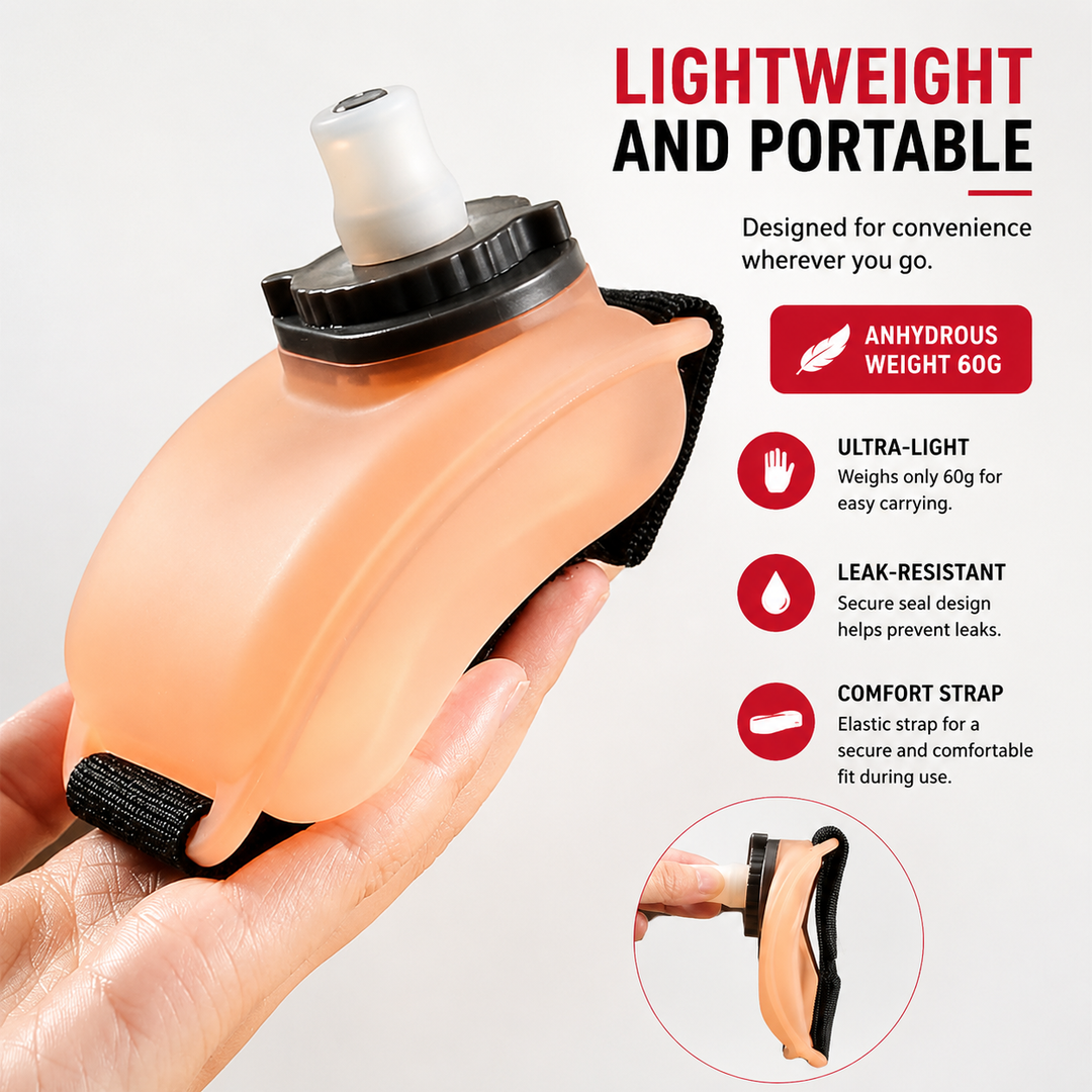 Premium Running Wrist Water Bottle Holder Soft Flask Hydration Pack Adjustable Strap Leakproof BPA-Free Portable for Marathon Cycling Travel Daily Use