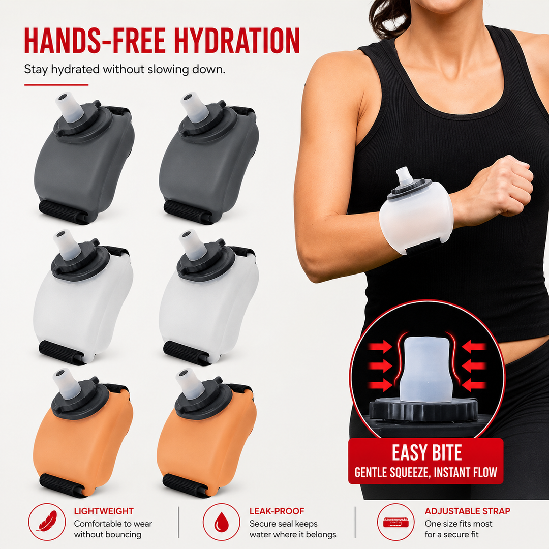 Premium Running Wrist Water Bottle Holder Soft Flask Hydration Pack Adjustable Strap Leakproof BPA-Free Portable for Marathon Cycling Travel Daily Use