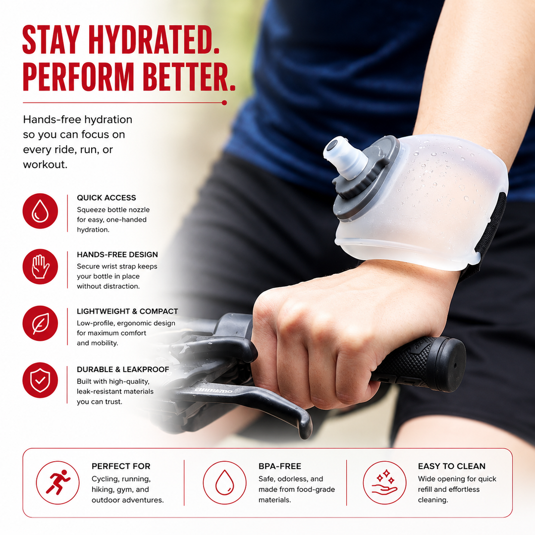 Premium Running Wrist Water Bottle Holder Soft Flask Hydration Pack Adjustable Strap Leakproof BPA-Free Portable for Marathon Cycling Travel Daily Use